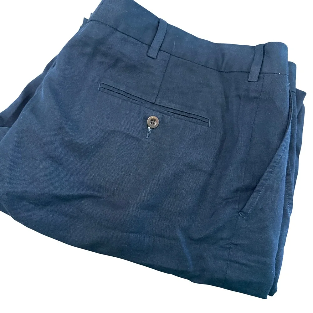 Polo Ralph Lauren Preston Fit Navy Blue Linen Silk Cotton Pants Mens 40x30